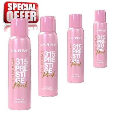 La Rive 315 Prestige Pink - Deodorant pour Femme 150 ml, 4 pièces