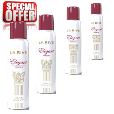 La Rive Elegant Woman - Deodorant pour Femme 150 ml, 4 pièces
