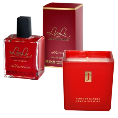 JFenzi Lili Ardagio Affection - Offre speciale, Eau de Parfum 100 ml, Bougie de soja naturelle, bougie d'aromathérapie 200g